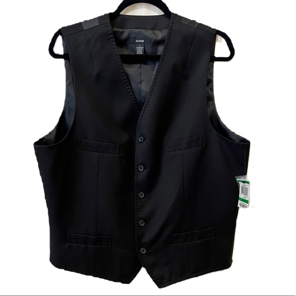 New with tag - Men’s Alfani Large Classic Vest in Black - Picture 1 of 8
